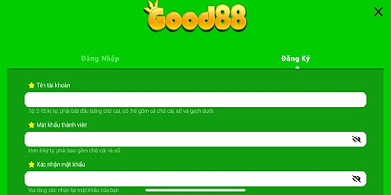 Quy trình đăng ký GOOD88 chi tiết